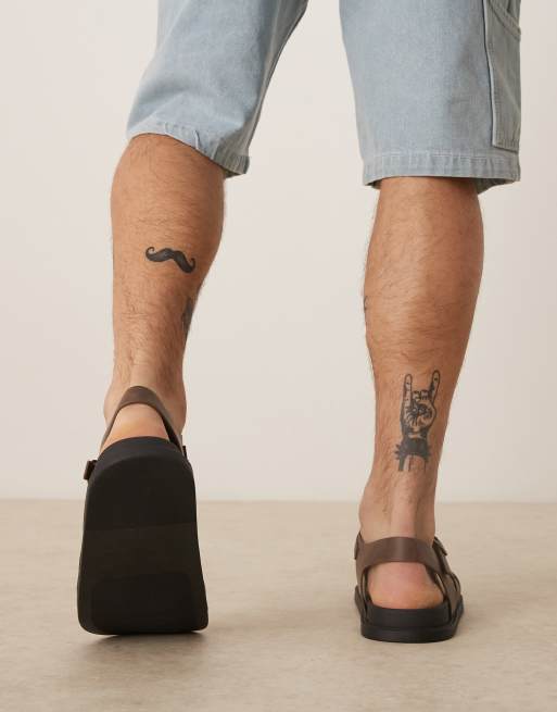 ASOS DESIGN fisherman sandals in brown