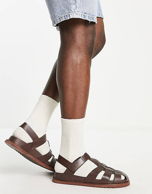 asos.com | Fisherman sandals in dark brown