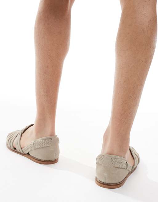 ASOS DESIGN fisherman sandals in stone suede, 3 of 4