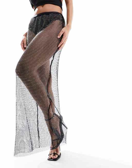 Fishnet maxi clearance skirt