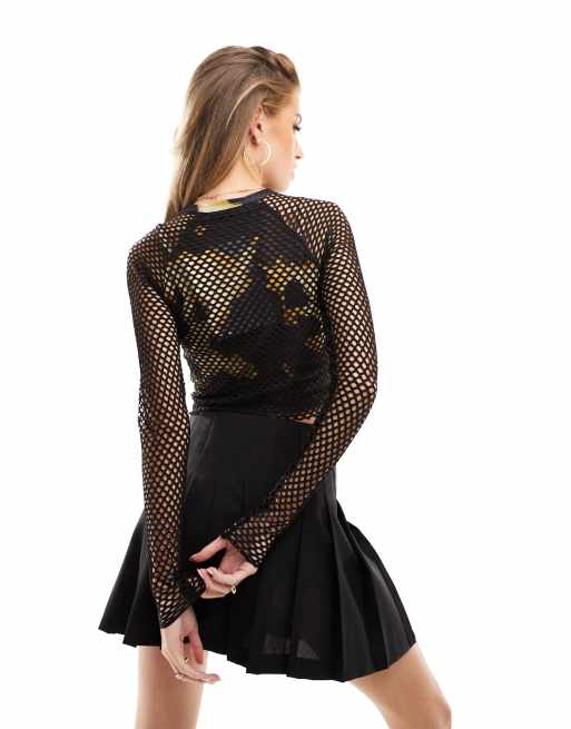 Fishnet overlay clearance dress