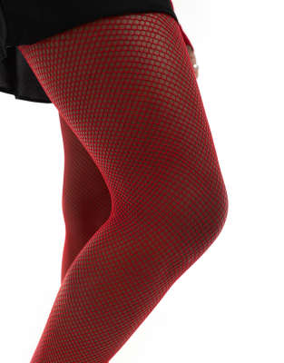 ASOS DESIGN ASOS DESIGN fishnet tights in red