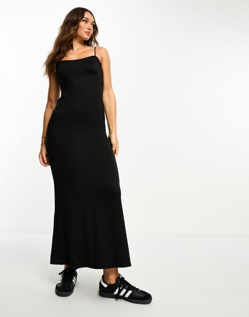 Asos black fishtail store dress