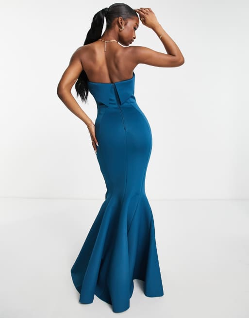 Teal hotsell fishtail dress