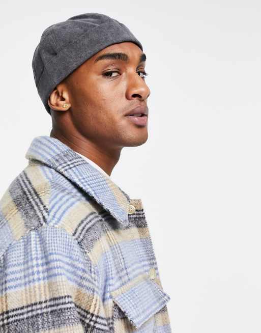 ASOS DESIGN - Fiskerhue i vasket sort bomuld