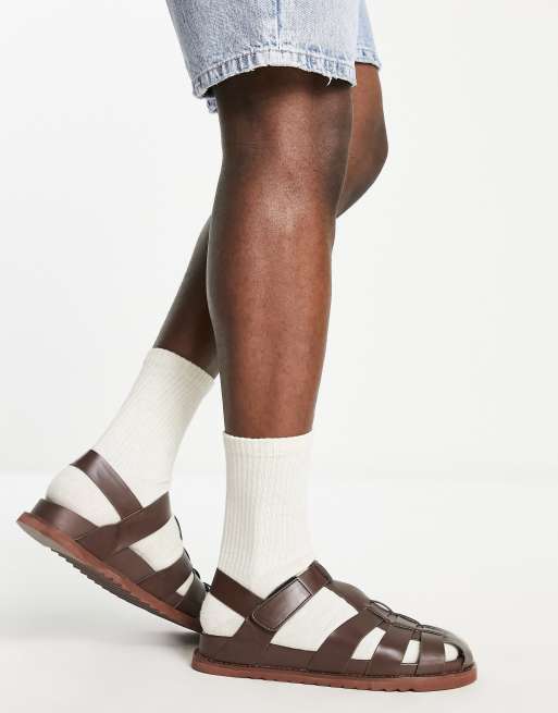 ASOS DESIGN - Fiskersandaler i mørkebrun