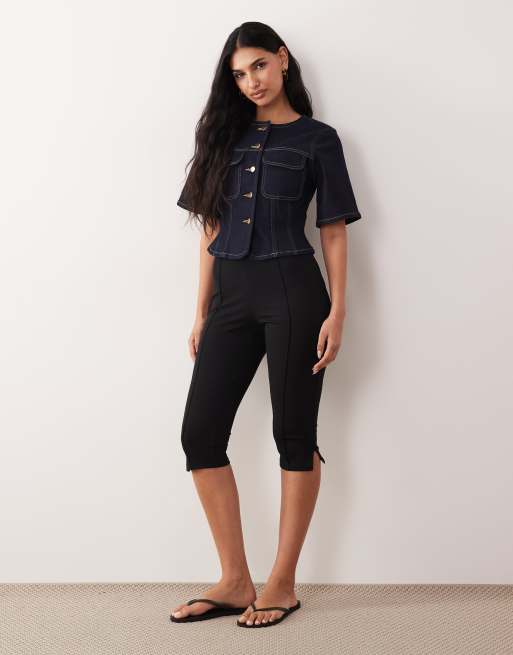 ASOS DESIGN fitted button through denim top, 2 of 4