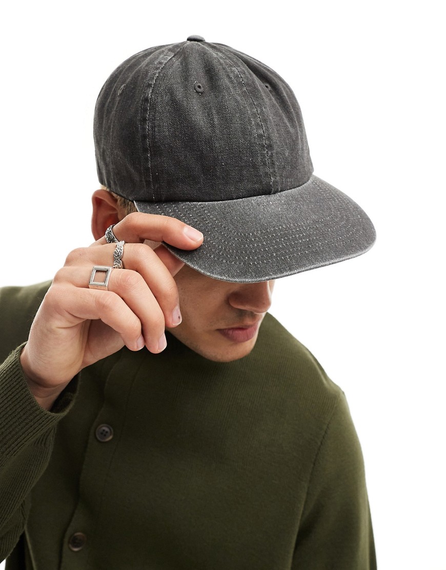 ASOS DESIGN fitted cap with in washed black