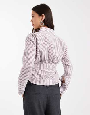 Asos Design Fitted Corset Shirt In Multi
