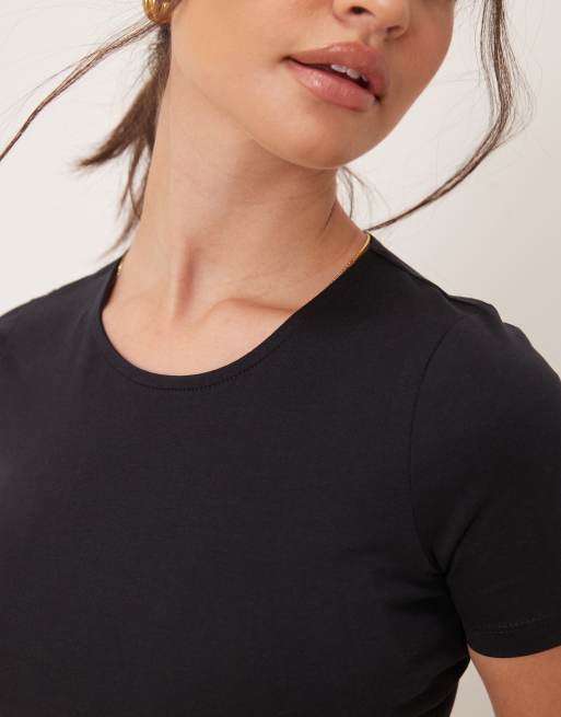 ASOS DESIGN fitted crop t shirt in black