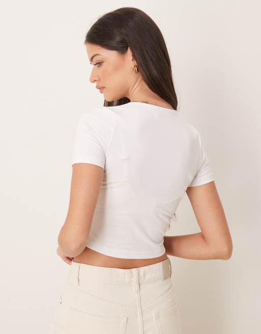 ASOS DESIGN fitted crop T-shirt in white