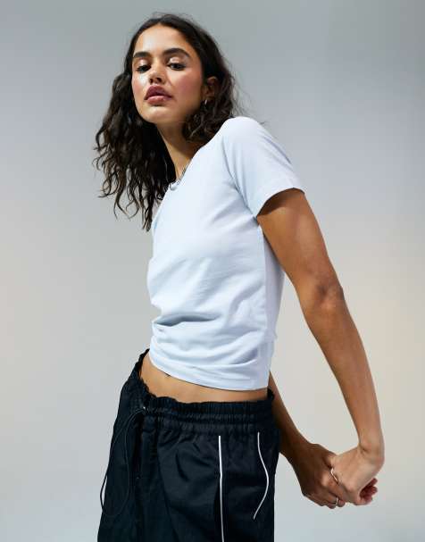 ASOS DESIGN fitted cropped t-shirt in washed gray - view 1