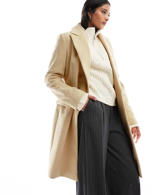 Fitted camel cheap coat women's