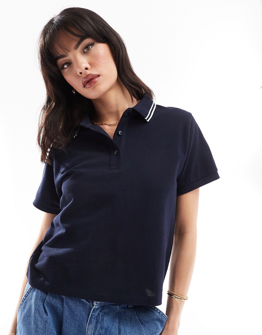 ASOS DESIGN fitted polo shirt in navy