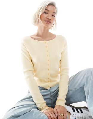 Asos Design Fitted Ribbed Cardigan