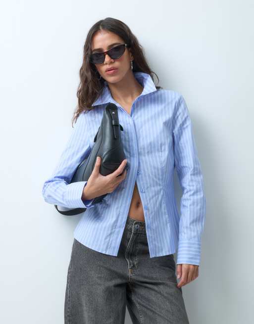 ASOS DESIGN fitted shirt in stripe, 2 of 9