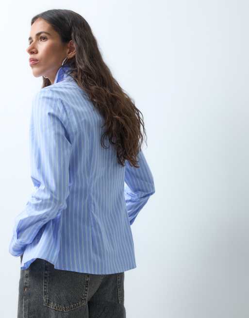 ASOS DESIGN fitted shirt in stripe, 5 of 9