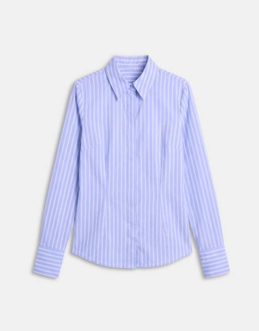 ASOS DESIGN fitted shirt in stripe, 6 of 9
