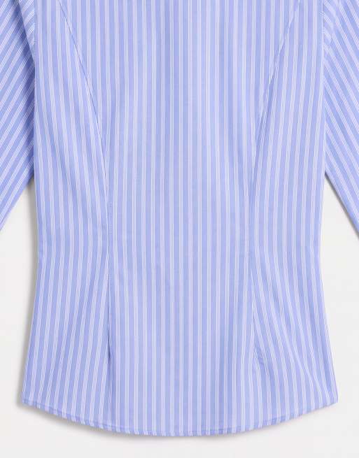 ASOS DESIGN fitted shirt in stripe, 8 of 9