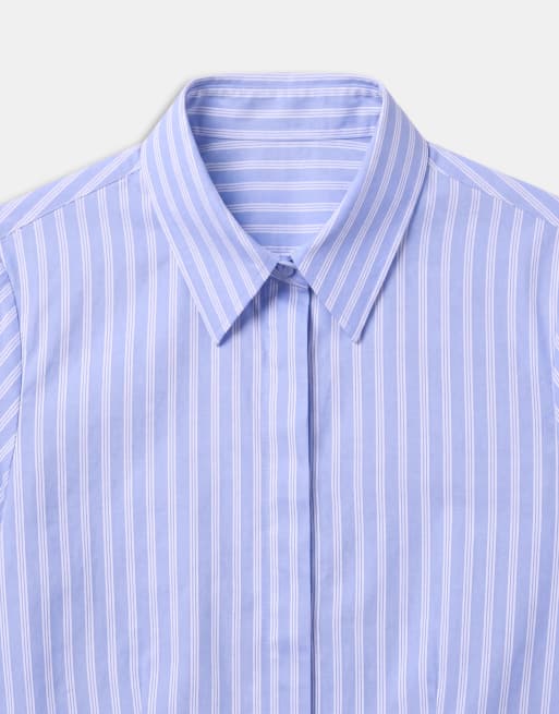 ASOS DESIGN fitted shirt in stripe, 9 of 9