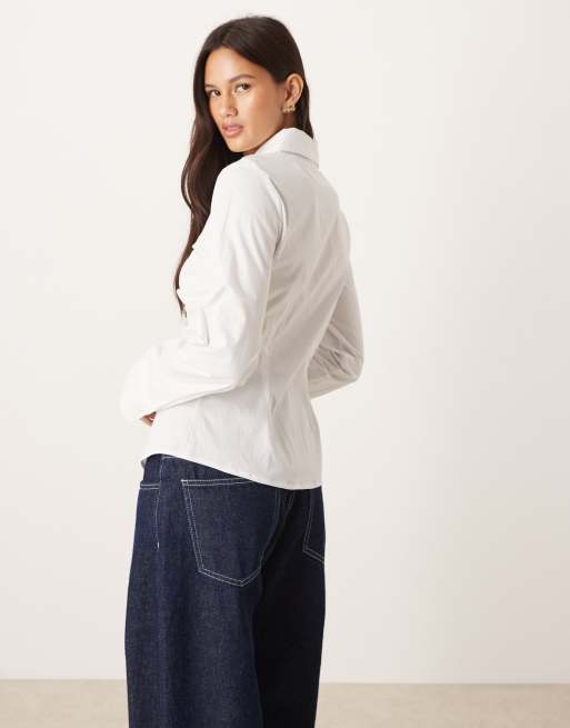 ASOS DESIGN fitted shirt in white, 4 of 4