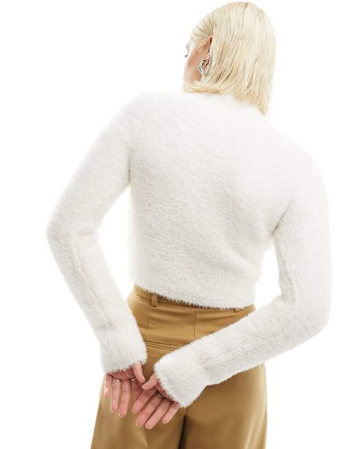 Cream fitted sweater sale