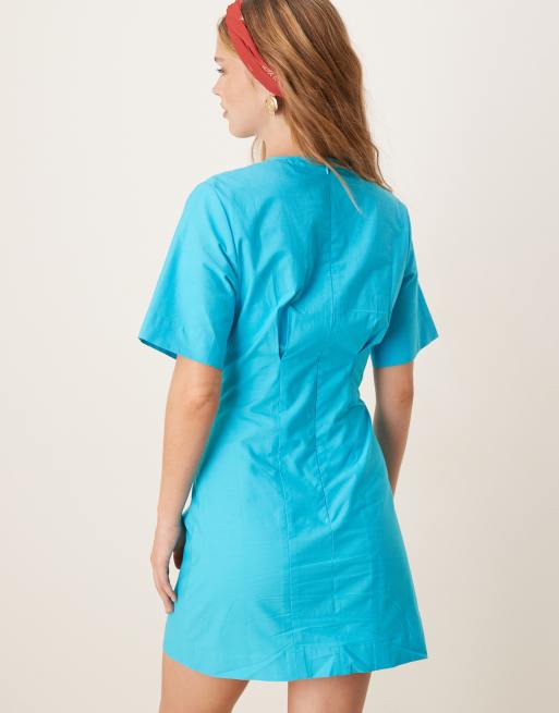 ASOS DESIGN fitted T-shirt mini dress in blue
