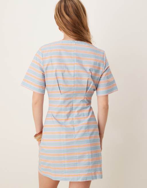 ASOS DESIGN fitted T-shirt mini dress in blue, 4 of 4