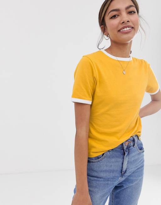 Fitted store yellow top