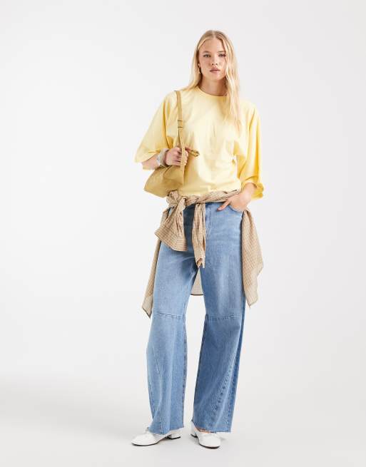 ASOS DESIGN fitted tee met vleermuismouwen in buttermilk, 2 van 4