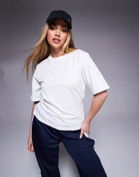 ASOS DESIGN fitted waist t-shirt with wrap cut out back detail in white - view 1
