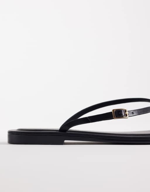 ASOS DESIGN – Fitz – Czarne sandały japonki, 4 z 4