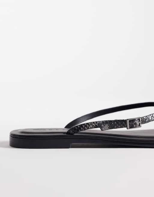 ASOS DESIGN - Fitz - Grå sandaler med tårem og slangeprint, 4 af 4