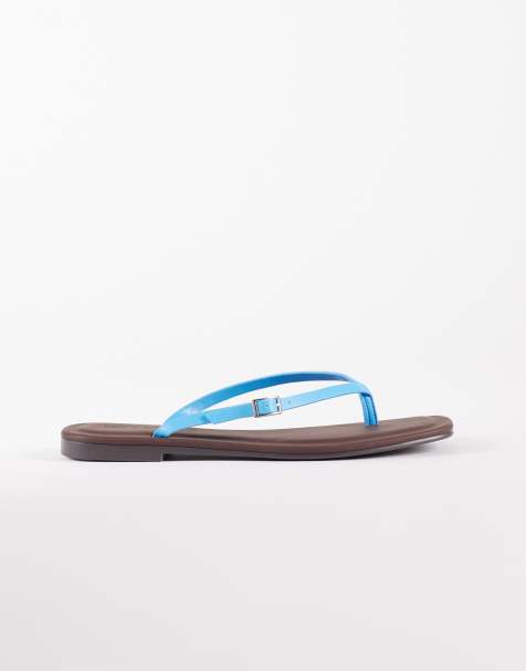 ASOS DESIGN - Fitz - Sandales à brides fines - Chocolat et bleu - view 1