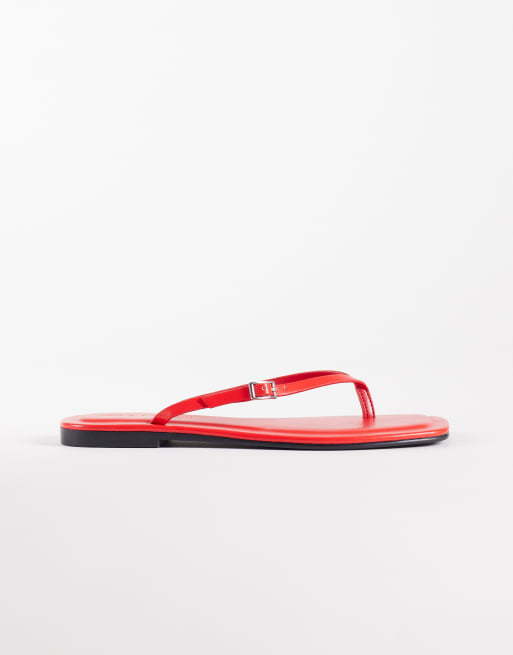 ASOS DESIGN - Fitz - Sandales à entre-doigts - Rouge, 2 de 4