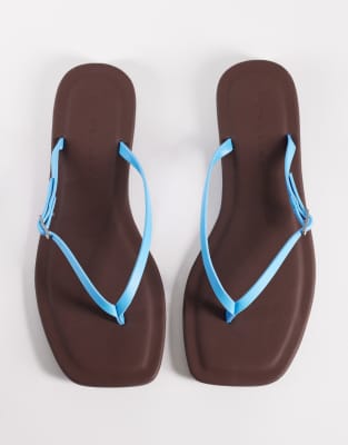 Asos Design Fitz Toe Thong Sandals In Brown