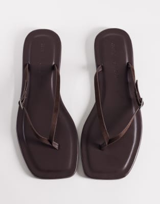 Fitz - Zehenstegsandalen in Schokobraun-Brown Brown 40