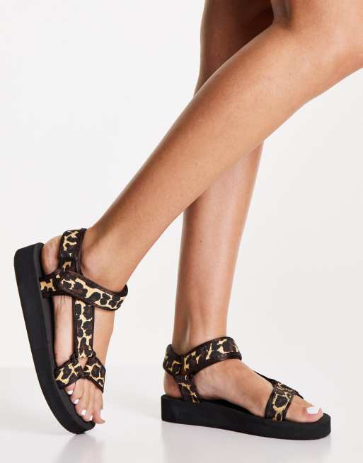 Asos leopard store print sandals