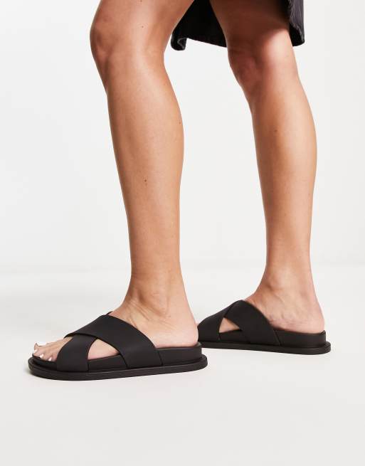 ASOS Design France Jelly Flat Sandals in Black