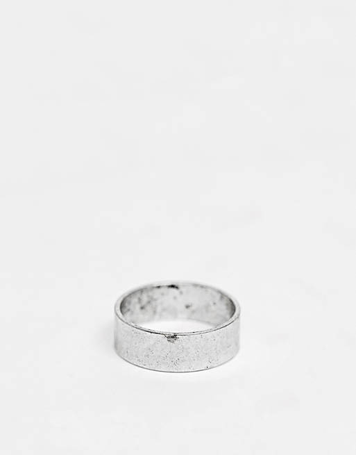 ASOS DESIGN – Flacher Ring in Silber poliert