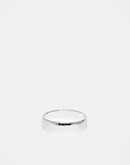 ASOS DESIGN – Flacher, silberfarbener Ring