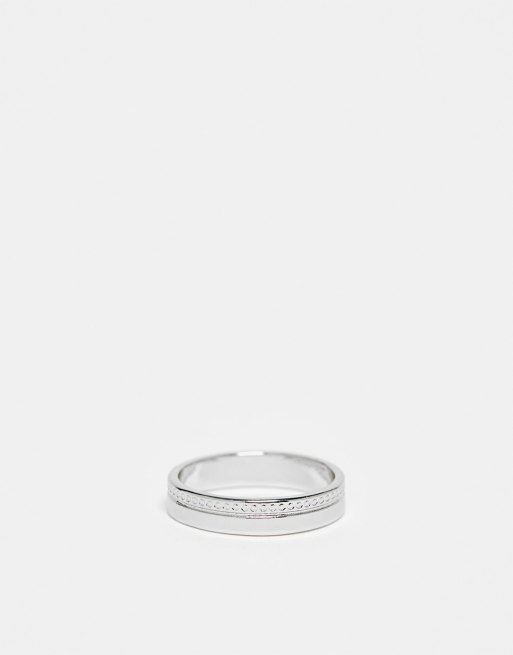 ASOS DESIGN – Flacher, silberfarbener Ring