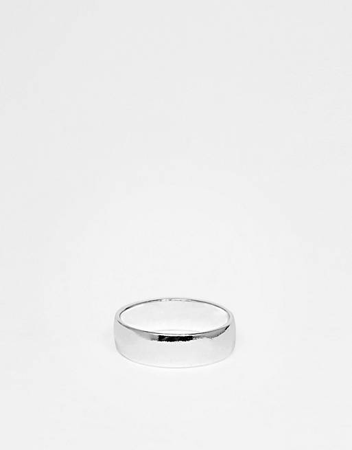 ASOS DESIGN – Flacher, silberfarbener Ring