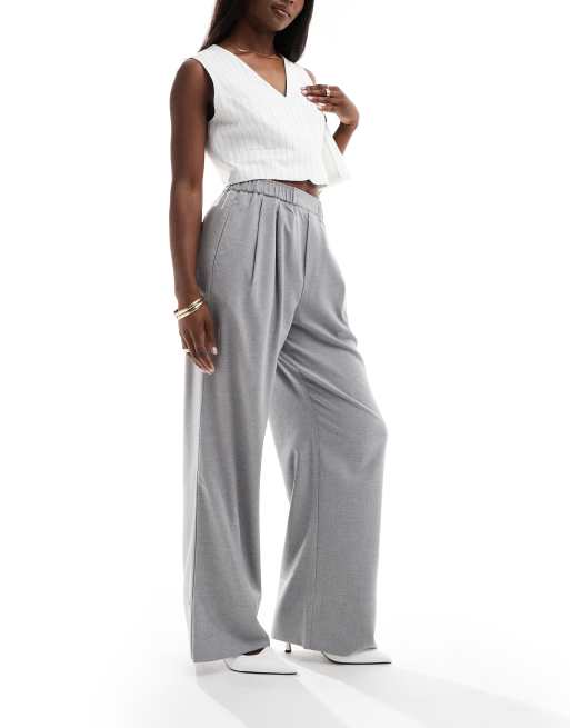 ASOS DESIGN – Flanellhose in Hellgrau