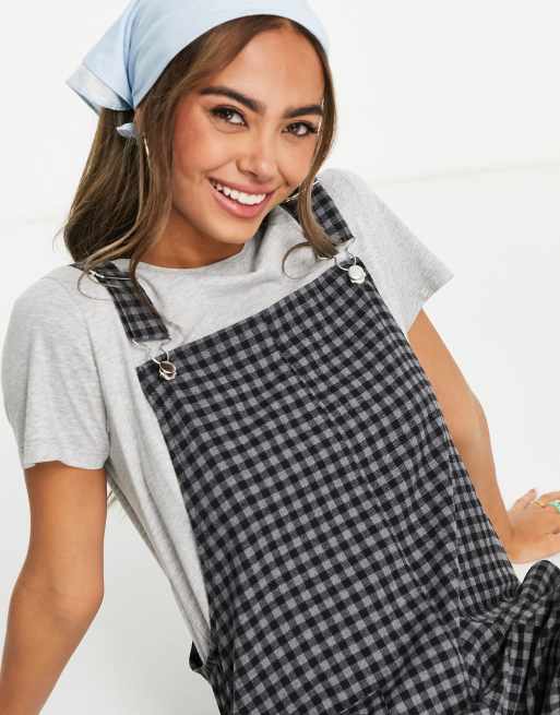 Gingham dungaree dress sales