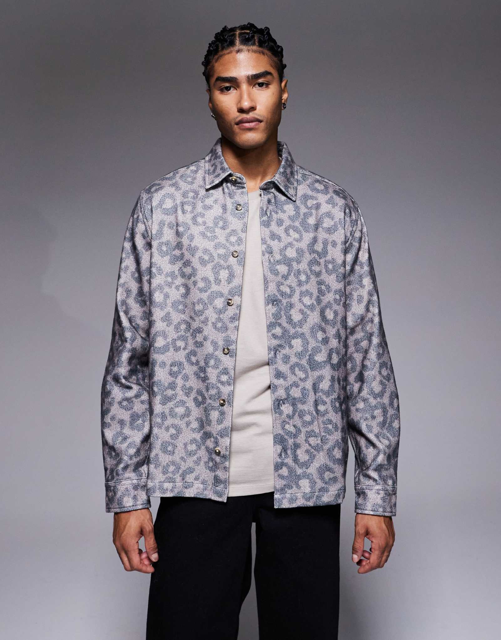 ДИЗАЙНЕРСКАЯ фланелевая верхняя рубашка ASOS с леопардовым принтом