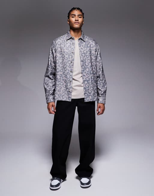 ASOS DESIGN flannel overshirt in leopard print, 2 of 5
