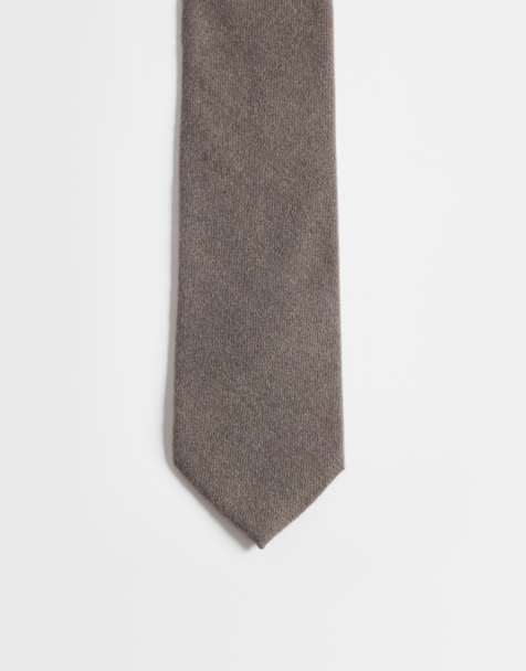 ASOS DESIGN flannel tie in brown - view 1