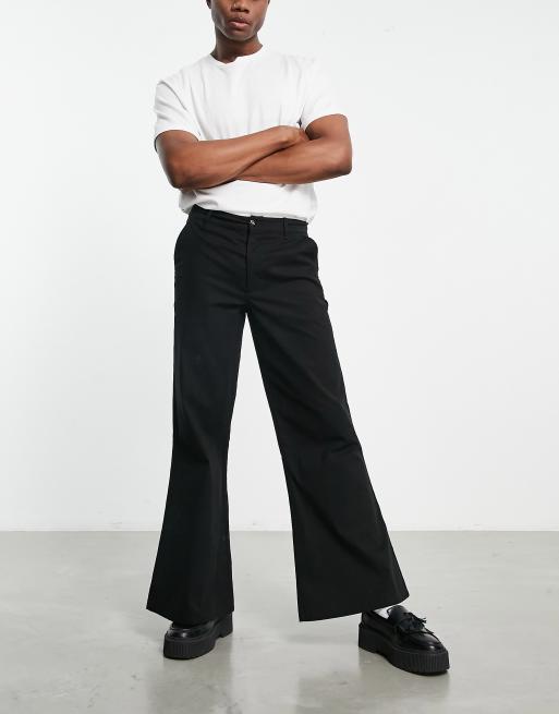 ASOS DESIGN - Flare-broek met extreem wijde pijpen in zwart 
