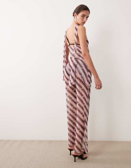ASOS DESIGN - Flare-broek van mesh met print, deel van co-ord set, 3 van 5